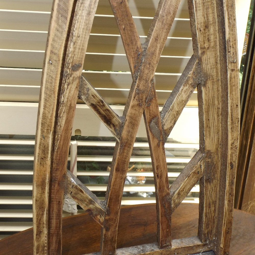 Hobby Lobby faux wood arched frame window